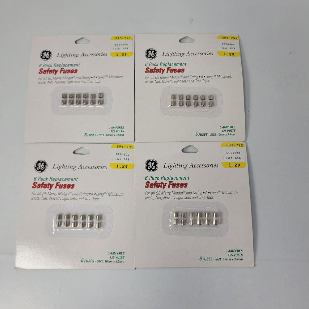 GE Lighting 6 Pack Replacement Safety Fuses 3 Amperes‎ 125 Volts Christmas 2005